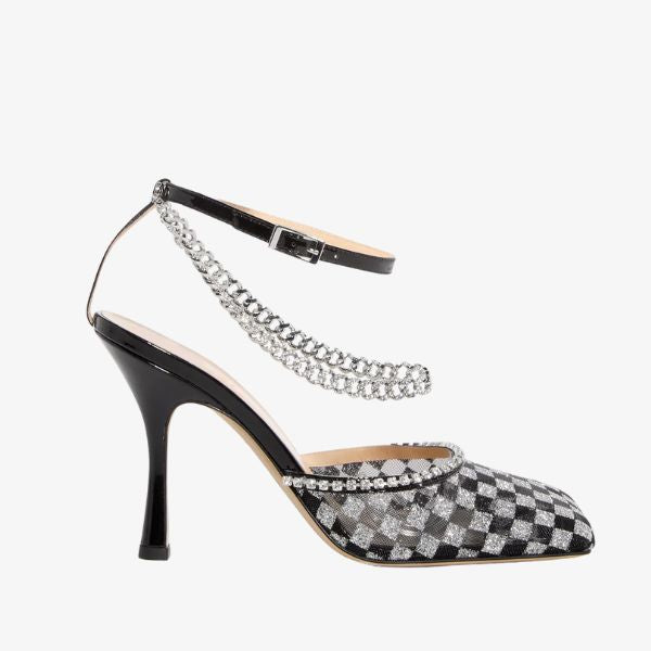 Black Silver Pumps
