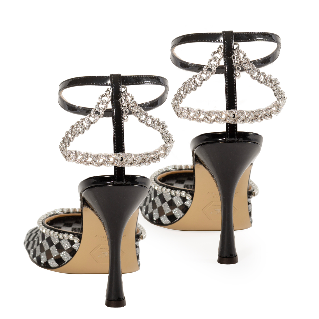 Black Silver Pumps