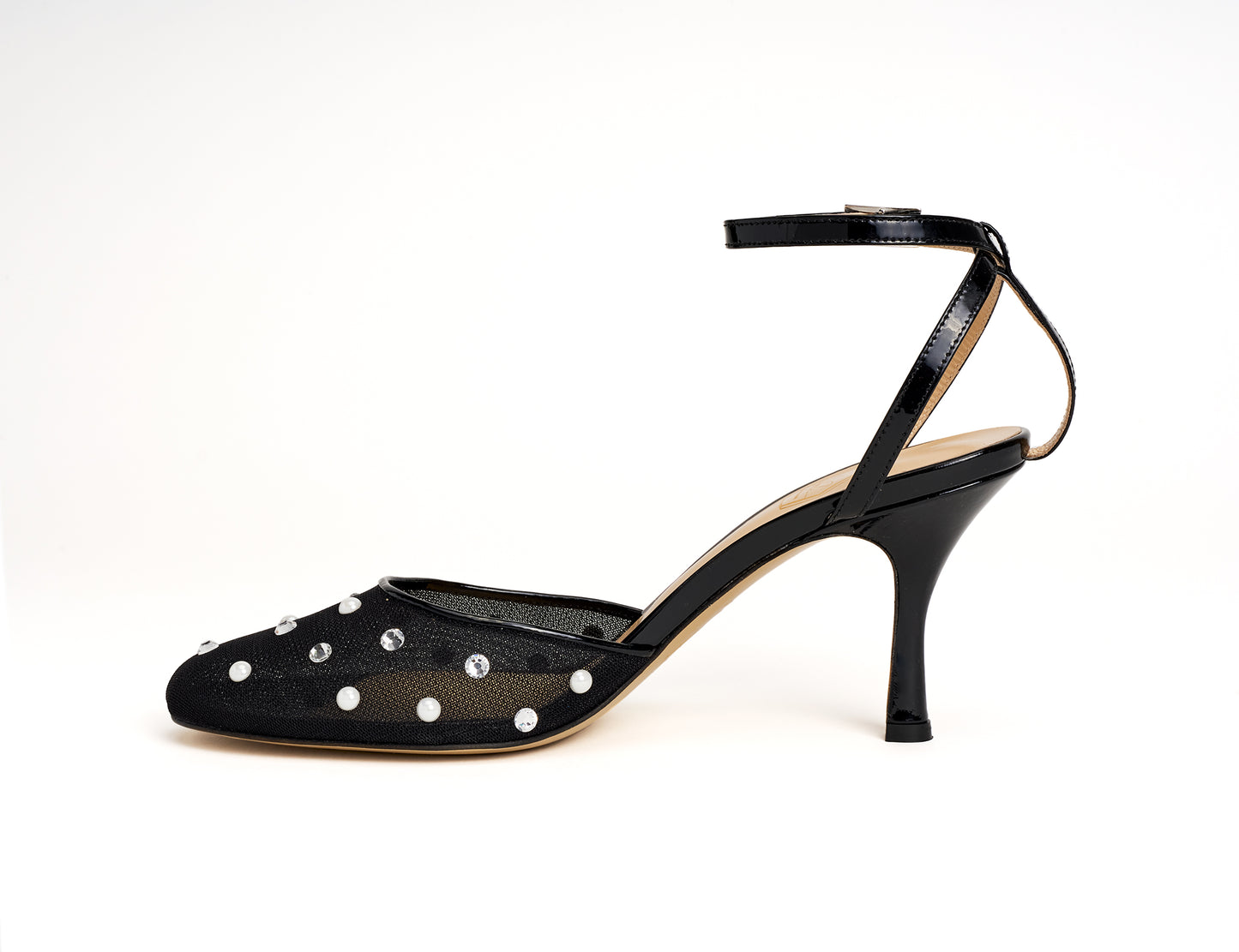 Black Mesh Slingback