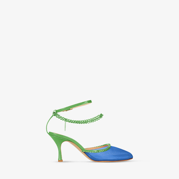 Blue Mesh Pumps