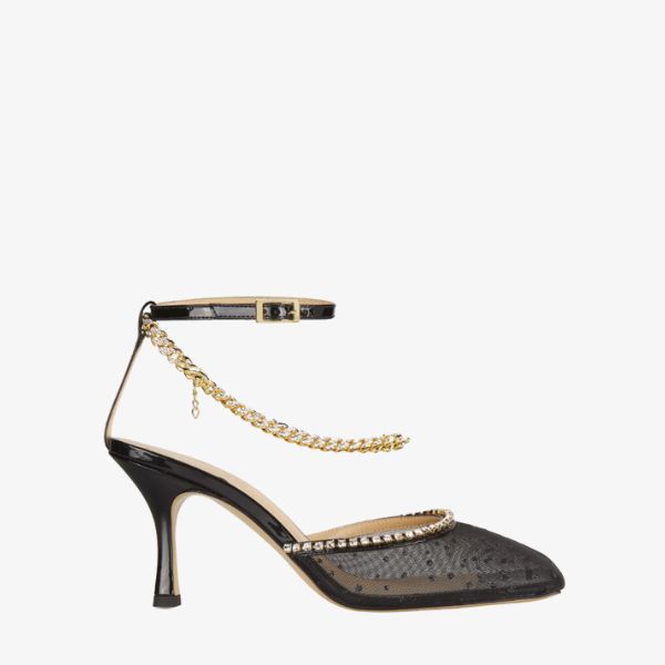Black Mesh Sandal
