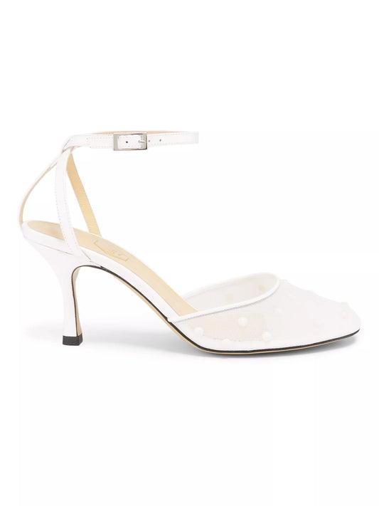 White Mesh Slingback