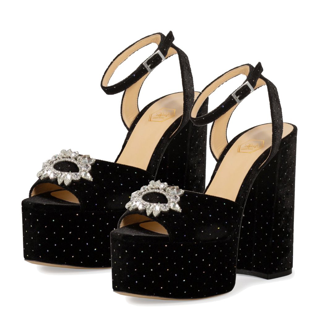 Black Velvet Platforms