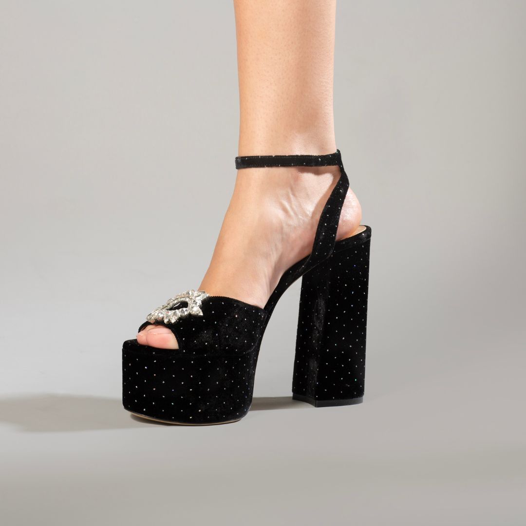 Black Velvet Platforms