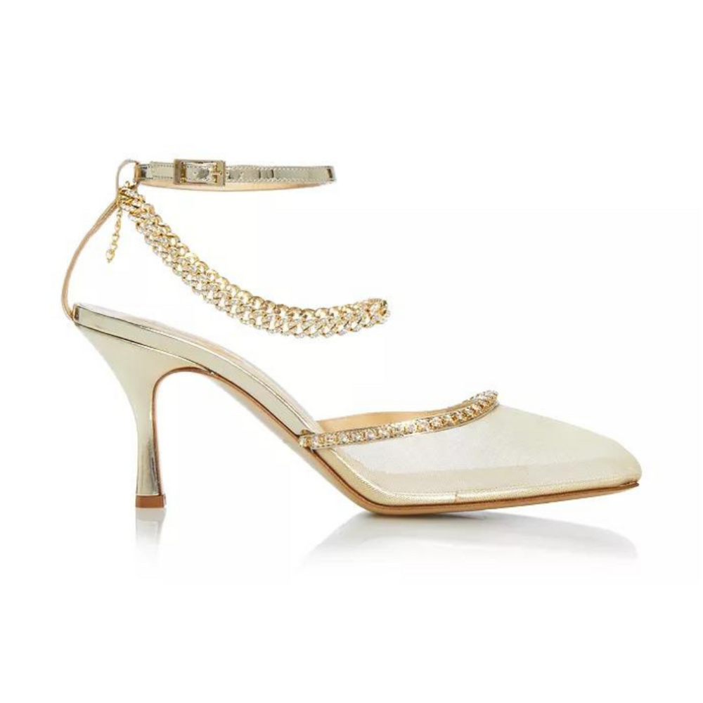 Gold sales mesh shoes